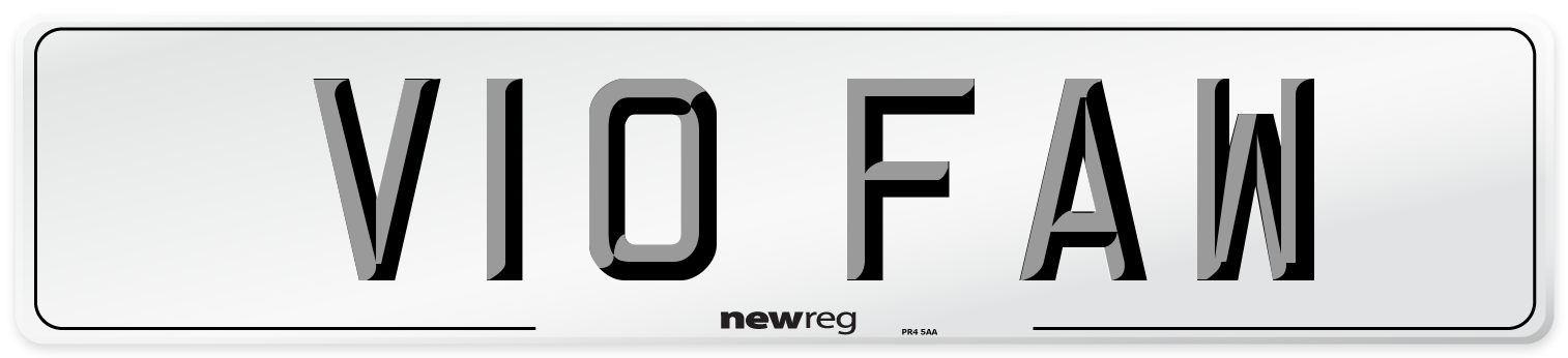 V10 FAW Number Plate from New Reg